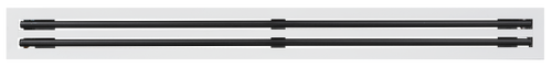 Front view of a white 48 inch 2-slot linear diffuser with 25mm openings for high airflow in commercial HVAC systems
