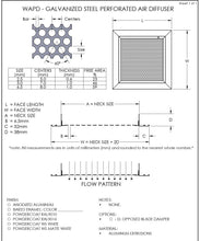 Load image into Gallery viewer, 12x10&quot; HVAC Perforated Diffusers Air Vent Cover submittal
